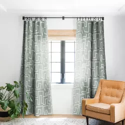 Mirimo Labyrinth Light Sage Curtain Panel - Deny Designs