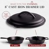 Cuisinel Cast Iron Lid - Fits 8"-Inch Lodge Skillet Frying Pans or Braiser + Silicone Handle Holder + Care Guide - 20.32cm - 2 of 4