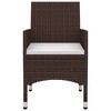 vidaXL Patio Dining Set Outdoor Table and Chair Set Poly Rattan and Glass - Brown 31.5" Table Length 4 Items - 4 of 4