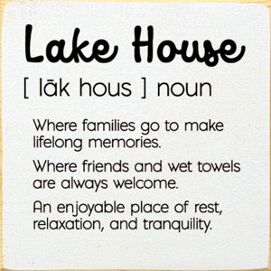 Slickblue Lake House Wood Wall Sign – Rustic 7x7 Décor – Family, Friends & Relaxation Quote, Color Options - 1 of 3