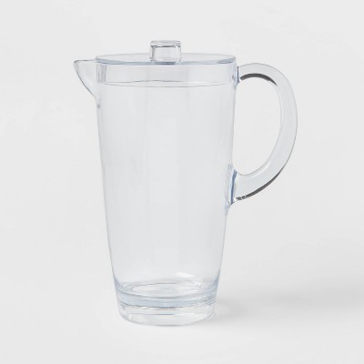 Glass Pitcher, 80oz Glass Pitcher with Lid and Spout, Large Glass