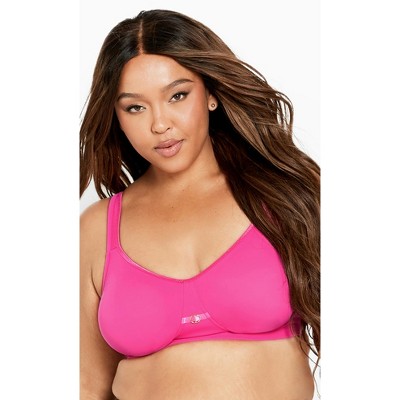 Smart & Sexy Women's Plus Size Retro Lace & Mesh Unlined Underwire Bra  Medium Pink 46ddd : Target