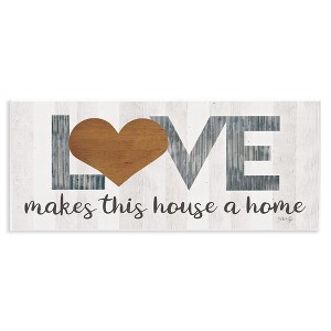 Stupell Industries Love Makes House a Home Motivational Family Phrase, 17" x 7" - 1 of 4