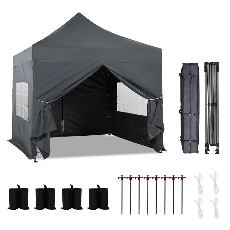 Aoodor Commercial Instant Pop Up Canopy Tent ,3 Adjustable Heights,  Fully Waterproof Portable Gazebo Shelter , with Wheeled Bag, 1 of 8