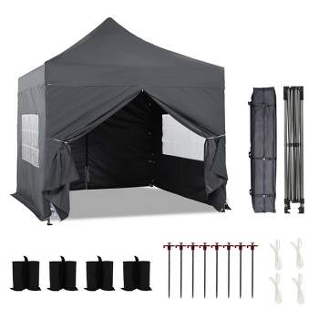 Aoodor Commercial Instant Pop Up Canopy Tent ,3 Adjustable Heights,  Fully Waterproof Portable Gazebo Shelter , with Wheeled Bag