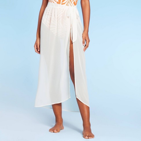 Women's Side-sash Long Cover Up Sarong - Shade & Shore™ Off-white Xs :  Target