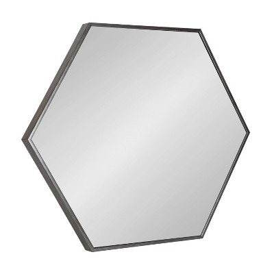 22" x 25" Rhodes Hexagon Wall Mirror Silver - Kate & Laurel All Things Decor