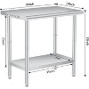 Stainless Steel Workbench with Adjustable Shelves and Hooks, Commercial Kitchen Prep Table, Heavy Duty Curved-Edge Workbench for Restaurant, Outdoor - 2 of 4