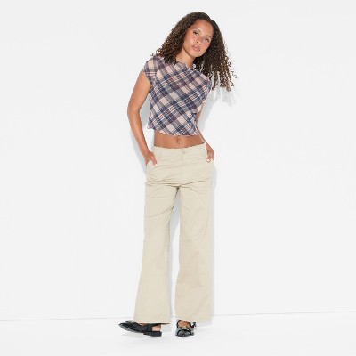 Women's Printed Cap Sleeve Ruff-Collar Blouse - Wild Fable™