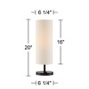 360 Lighting Heyburn Modern Accent Table Lamp 20" High Dark Bronze with USB and AC Power Outlet in Base Oatmeal Cylinder Shade for Bedroom Office Desk - 4 of 4