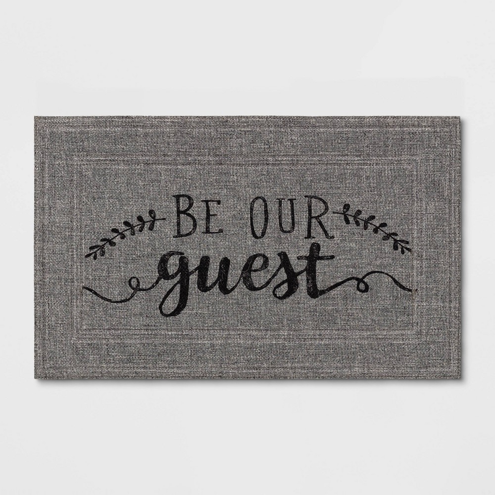 1'6"x2'6" "Be Our Guest" Mat Gray - Apache Mills