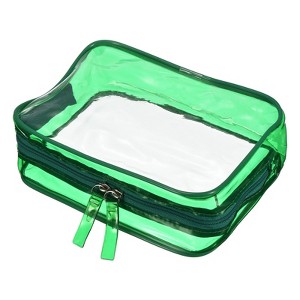 Unique Bargains Clear PVC Travel Toiletry Bag Cosmetic Bag with Zipper for Travel and Home Storage - 1 of 4