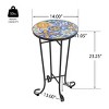 Outdoor Metal Small Side Table, Colorful Patio Drink Table with Iron Legs for Porch, Balcony or Garden – Cuddlewood - 4 of 4