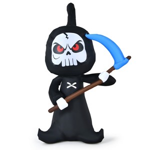 Tangkula 6FT Halloween Inflatable Ghost Outdoor Blow Up Decoration with LED Lights& Blower Blow Up Halloween Decoration - 1 of 4