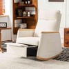 CAVINAS Polyester Glider Rocking Chair with Footrest and High Backrest,Comfy Upholstered Rocking Chairs,Nursery Accent Chair for Bedroom - 2 of 3