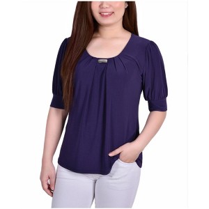NY Collection Womens Balloon Sleeve Knit Blouse - 1 of 1