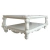 HomeRoots 57" White Wood Ornate Coffee Table With Shelf - 4 of 4