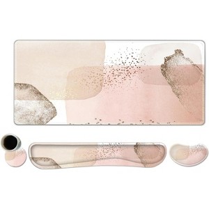 Large Mouse Pad Desk Pad Set, Wrist Rest Support Desk Mat for Keyboard and Mouse, 4PCS 35.4”x15.7 XXL Giant Mouse Pad - 1 of 4