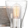 Minka Lavery Industrial Wall Light Sconce Nickel Shale Wood Hardwired 15 1/2" 2-Light Fixture Clear Seeded Glass Shade for Bedroom - 2 of 3