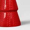 8" Christmas Ceramic Tree Shaped Decor Red - Wondershop™ - 3 of 3