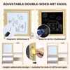 Wooden Easel for Kids, Kids Art Table and 2 Chairs,Art Center with Double-Sided Blackboard & Whiteboard - 2 of 4