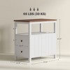 Aghana Digitals Narrow White Side Table with Charging Station, USB Ports, Drawers & Shelf - Modern - 2 of 4