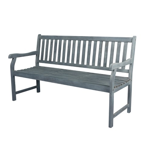 Acacia wood outdoor online bench