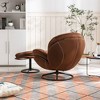 CAVINAS Velvet Upholstered Accent Chair, TV Chair, Swivel Chairs with Swivel Ottoman for Living Room, Wingback Chair, Lounge Armchairs - 3 of 4