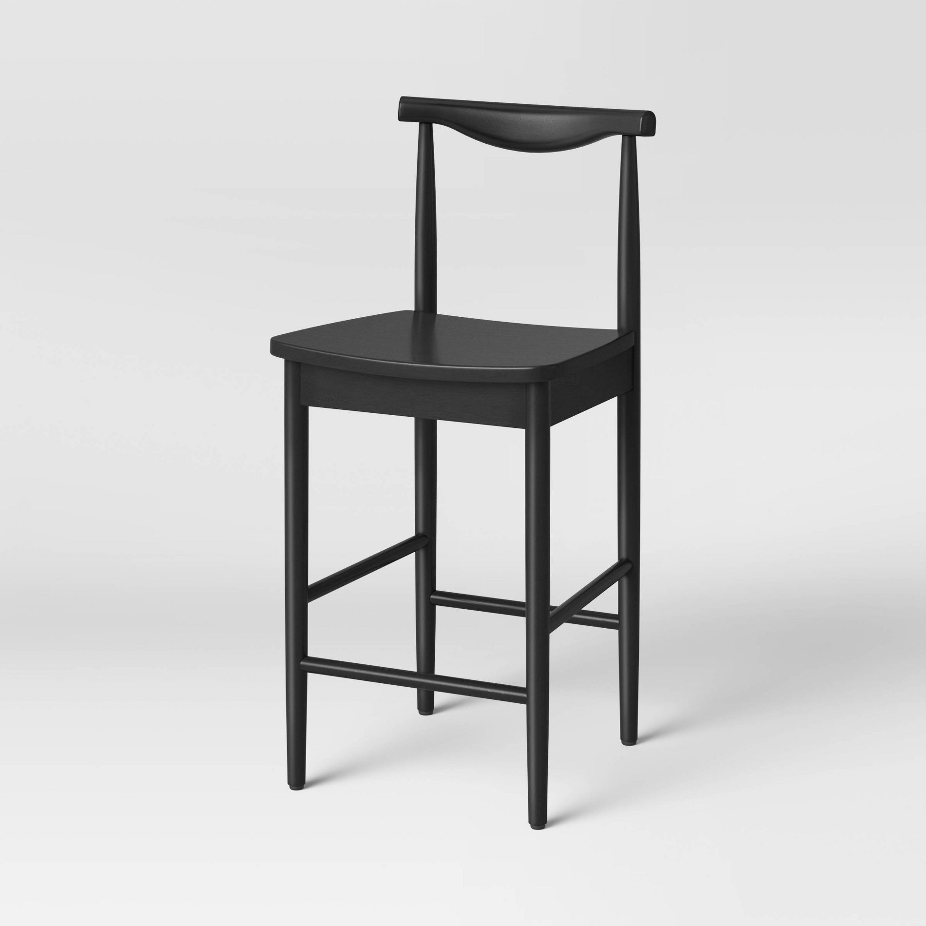 23.94" Biscoe Wood Counter Height Barstool with Footrest Black - Threshold™