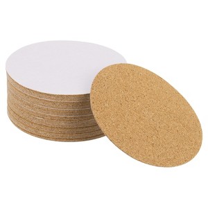 Unique Bargains Cork Durable Heat Resistant Round Coasters for Tableware - 1 of 4