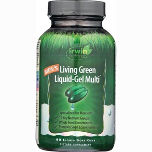 Irwin Naturals Men's Living Green liquid-Gel Multi 90 Softgels. - 1 of 2