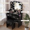 Acekool Vanity Desk with Mirror & Lights, Power Outlet, 3 Lighting Modes, 2 Drawers, Makeup Table for Bedroom - 4 of 4