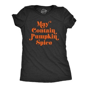 Womens May Contain Pumpkin Spice T Shirt Funny Fall Autumn Coffee Tee - Crazy Dog Women's T Shirt - 1 of 4
