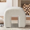 Lily Boucle Waterfall Ottoman,Contemporary Upholstered Ottoman with Wooden Legs Sofa Ottoman Footstool Extra Seat-Maison Boucle - 2 of 4