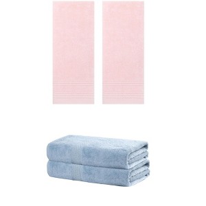 REGALWOVEN Cotton Absorbent Soft Bath Hand Cloths Towels 2 Piece Sets - 1 of 4