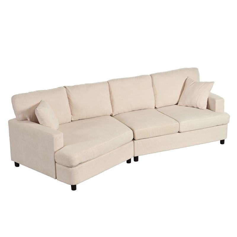 3 Seat Streamlined Upholstered Sofa Couch with Removable Back and Seat Cushions and 2 pillows-ModernLuxe, 4 of 13