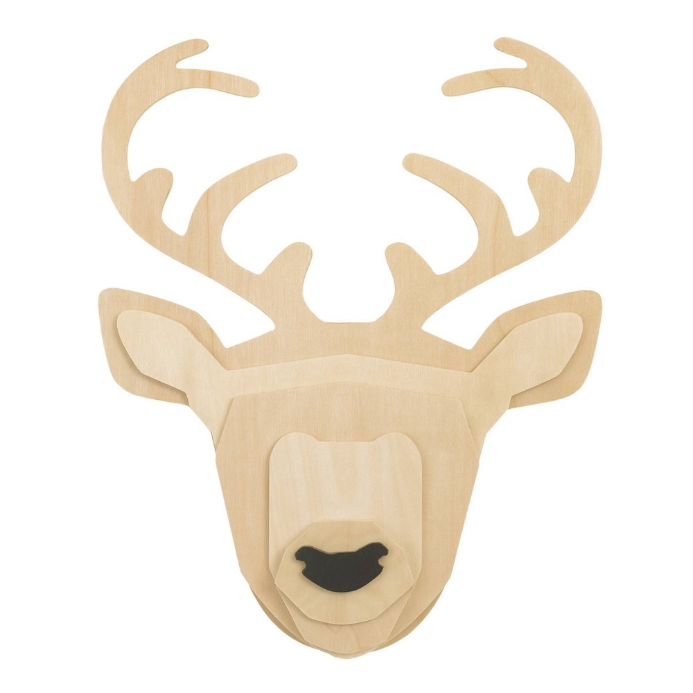 Photos - Garden & Outdoor Decoration Little Love by NoJo Natural Wood Wall Decor - Deer 3D