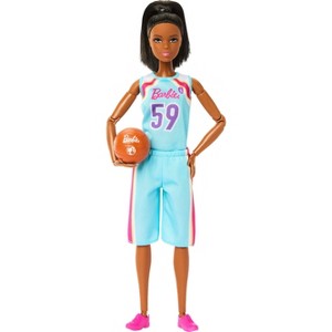 Barbie 5.5" Made to Move Basketball Player Doll Wearing Uniform with Ball & Accessories - 1 of 4