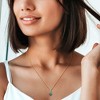 EVERLY JEWELRY | Yellow Plated Sterling Silver 1 1/3ct TGW Composite Light Blue Turquoise and Blue Cubic Zirconia drop Pendant with Chain, 18 inc - 4 of 4
