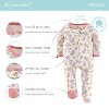 The Peanutshell Boho Floral Butterfly Footed Baby Sleepers for Girls, 3-Pack, Newborn to 9 Months - 2 of 4