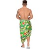 HAPPY BAY Men's Lava Lava Hawaiian Vacation Sarongs Summer Long Beach Cover Up Swimwear Holidays Pareo Beachwear for Men One Size White, Floral - 3 of 4