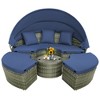 Costway Patio Rattan Daybed Outdoor Sectional Seating with Side Table & Retractable Canopy - 4 of 4