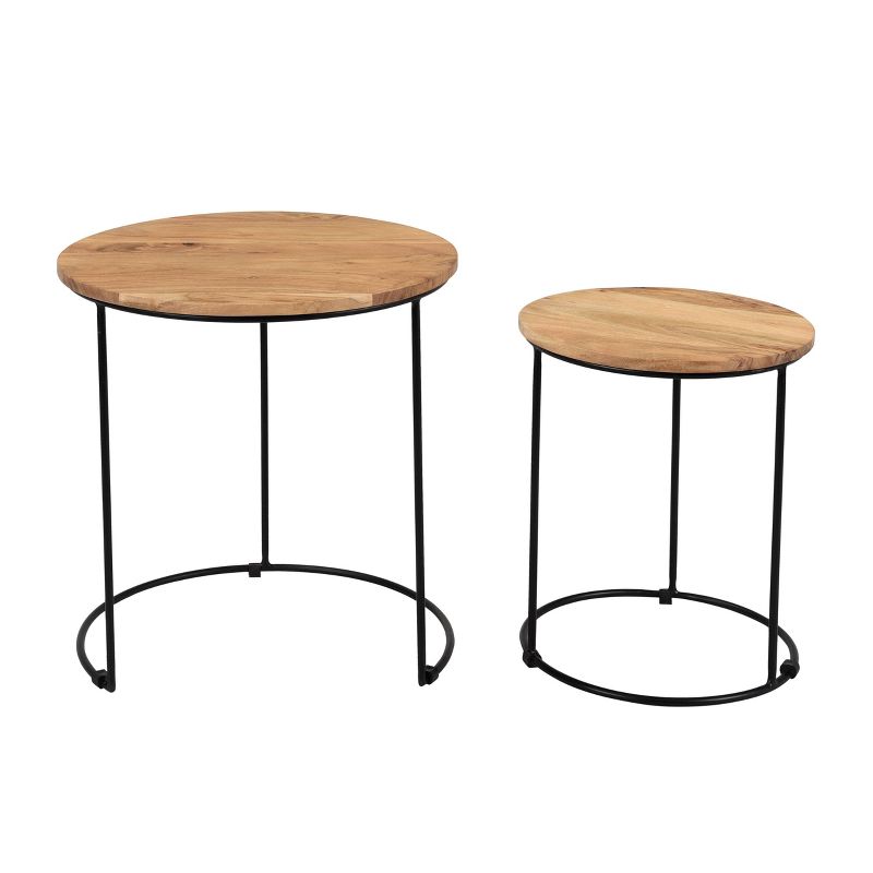 Forest Solid Wood And Iron Nesting Table Black - Timbergirl, 5 of 7