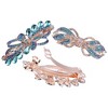 Unique Bargains Women's Sparkly Rhinestones Hair Clips Hair Barrettes Hairpin 3 Pcs - 3 of 4