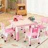 COZONY 5-Piece Kids Table and Chairs Set, Height Adjustable Toddler Activity Table with 4 Chairs , Arts & Crafts Playroom Table for Home - 3 of 4