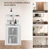 Corner Bar Cabinet, 61" Tall Farmhouse Wine Cabinet with Detachable Wine Rack, 5-Tier Industrial Wine Cabinet with Glass Holder & Adjustable Shelves - 4 of 4