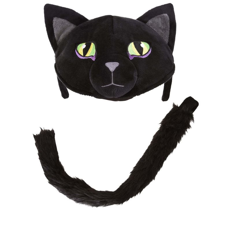 HalloweenCostumes.com    Cat Plush Headband & Tail Costume Kit, Black, 5 of 6