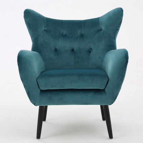 Dark teal velvet accent chair new arrivals