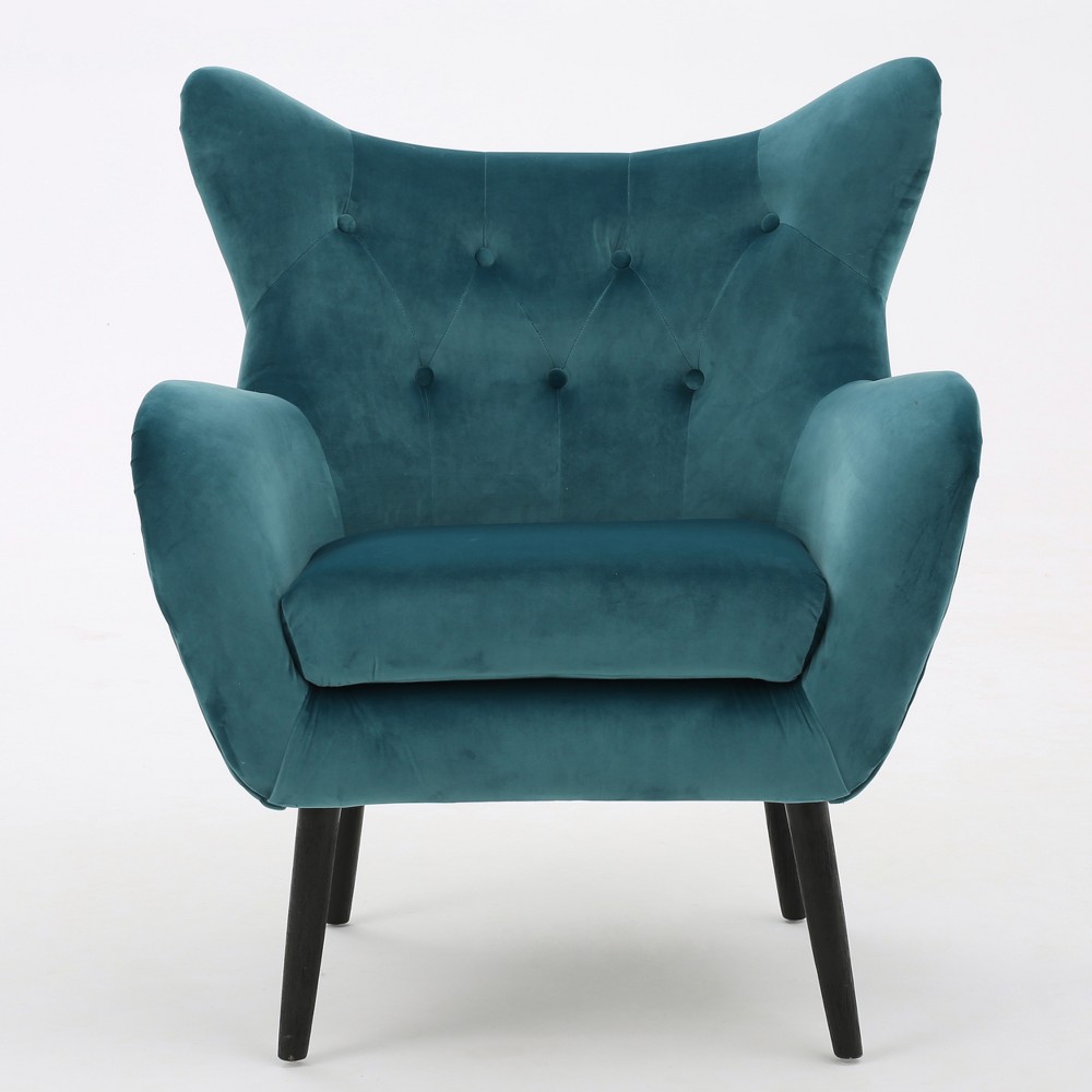 Photos - Chair Alyssa New Velvet Armchair Dark Teal - Christopher Knight Home