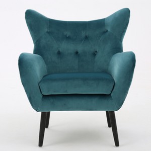 Alyssa New Velvet Arm Chair - Dark Teal - Christopher Knight Home, Dark Blue